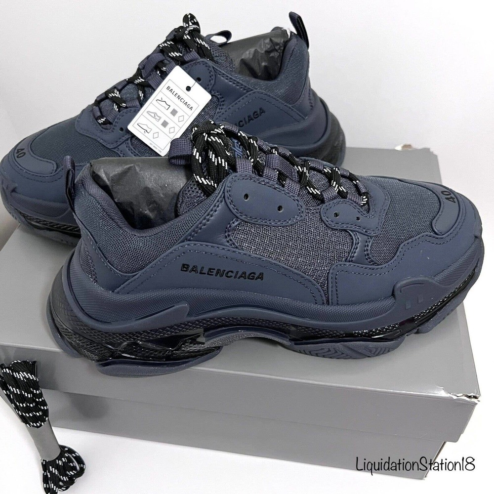 NIB Balenciaga Women’s Ombre Blue Triple S Sneakers Size 40 Authentic